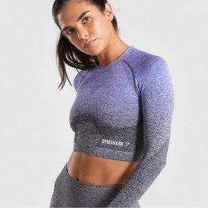 GYMSHARK Adapt Ombre Seamless Long Sleeve Crop- size XS